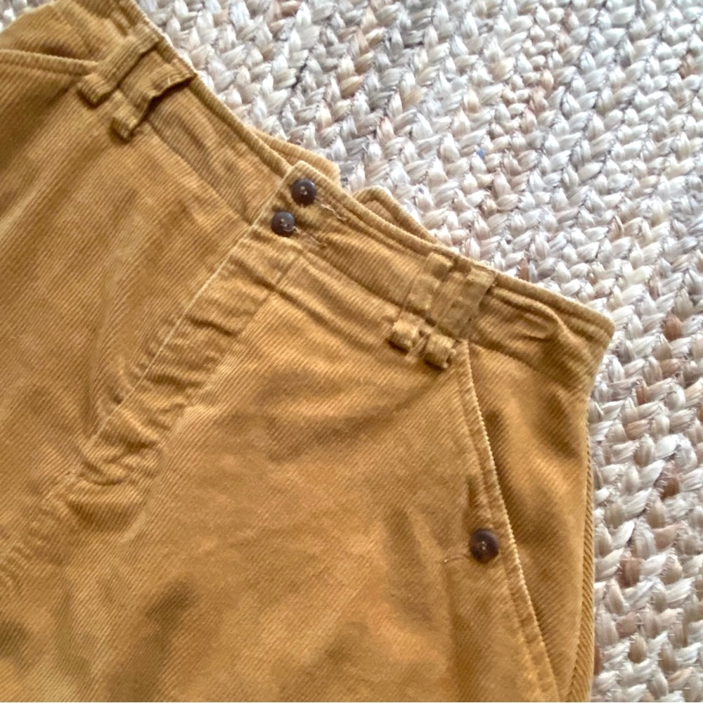 Liz Claiborne 100% Cotton Vintage Corduroy Mustard A-Line Skirt 28” waist - Picture 3 of 7